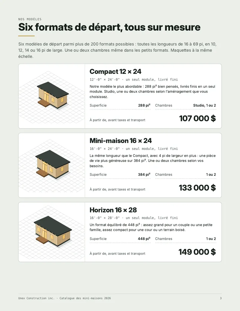 Page 3 sur 8 : Nos modèles